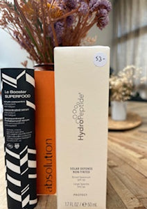 Vit C serum Absolution + Solar defence non- tinted Hydropeptide SPF 50