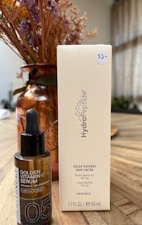 Vit C serum Routinely + Hydropeptide SPF 50 gelaatszonnecreme